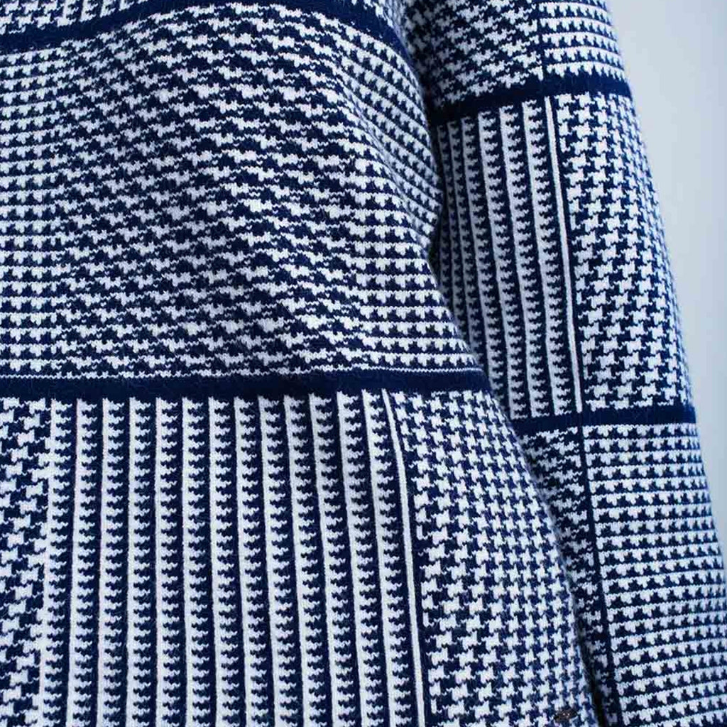 Navy Textured Print Sweater