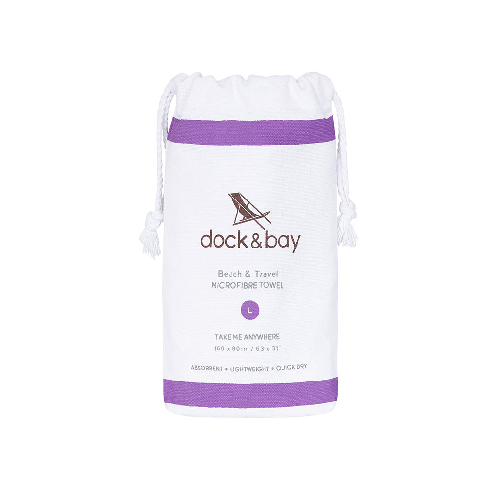 Dock & Bay Brighton Purple Microfibre Cabana Towel Large