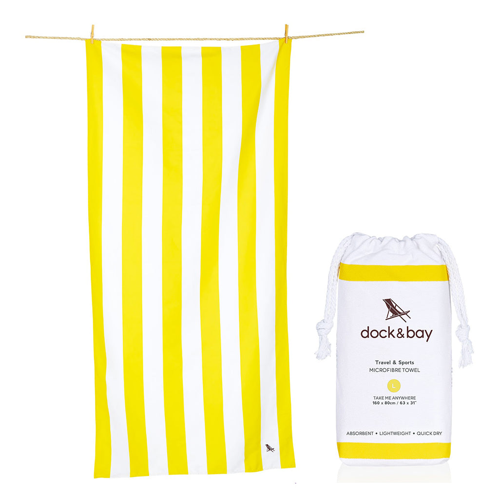 Dock & Bay Boracay Yellow Microfibre Cabana Towel Large